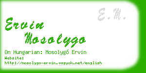 ervin mosolygo business card