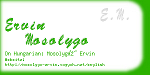 ervin mosolygo business card